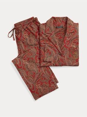 Vintage Ralph Lauren Lauren Paisley Burgundy Pajama Set